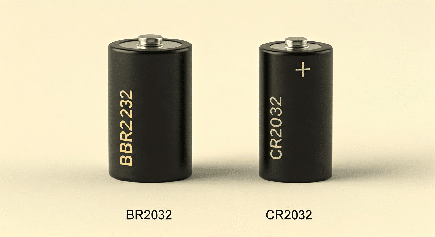 Comparaison des piles BR2032 et CR2032.