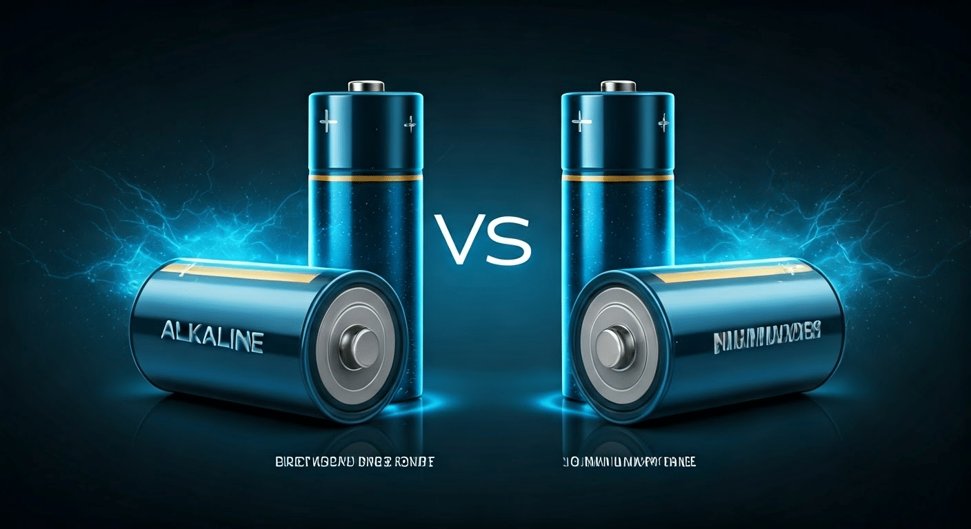 Comparison between alkaline and NiMH batteries.