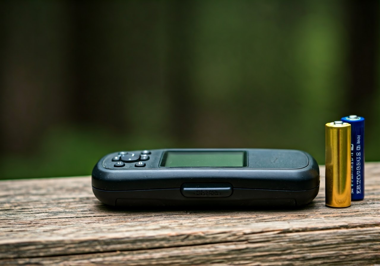 Handheld GPS with batteries